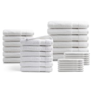 DoubleDry Hotel handdoeken 30-delig set 100% katoen 500 g/m2 zacht &