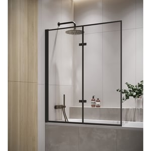 Badplaats Badwand medal 100 x 140 cm zwart badscherm draaibaar 5 mm dik -
