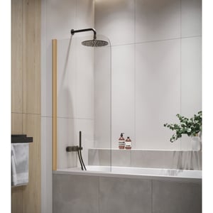 Badplaats Badwand torino 70 x 140 cm goud badscherm draaibaar 5 mm dik -