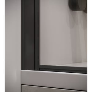 Badplaats Badwand torino 60 x 140 cm zwart badscherm draaibaar 5 mm dik -