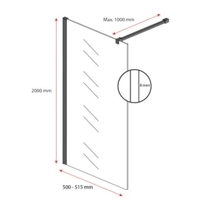 Badplaats Douchewand florida 50 x 200 cm goud – inloopdouche 8 mm