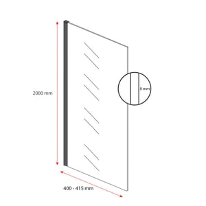 Badplaats Douchewand florida 40 x 200 cm goud – transparant inloopdouche