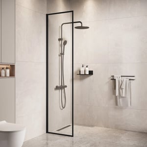 Badplaats Douchewand georgia 40 x 200 cm zwart – inloopdouche 8 mm