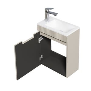 Badplaats Toiletmeubel thermis 40 x 22 cm - fonteinmeubel met witte