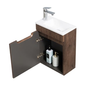 Badplaats Toiletmeubel thermis 40 x 22 cm walnoot bruin fonteinmeubel met