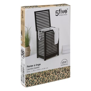 4goodz Bamboe wasmand 75 ltr met deksel en waszak 40x38x58 cm -