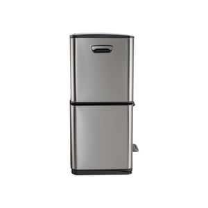 Luzzo ® ohio 60 ltr afvalscheidingsprullenbak metal grey – pedaalemmer met soft