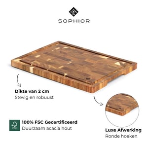 Sophior Snijplank van acacia hout kopshout