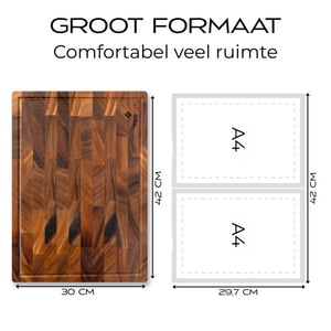 Sophior Snijplank van walnoot hout groot