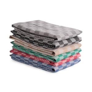DoubleDry Luxe theedoeken set 36 stuks 50x70 6 kleuren blokpatroon geblokt -