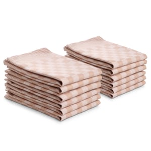 DoubleDry Theedoeken set 12 stuks 50x70 cm 100% katoen blokpatroon -