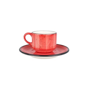Bonna Koffie kopjes & schotel aura passion porselein set van 6