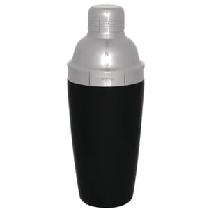 Casa di Elturo Cocktailshaker blackjack – rvs – zwart – Ø 9,5 x h 22 cm