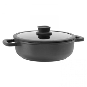 BergHOFF Leo stone hapjespan stone 28 cm met glazen deksel