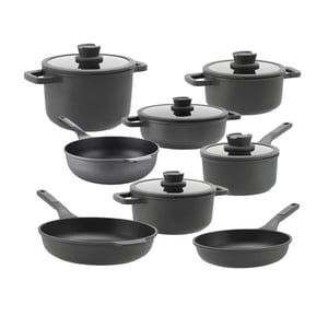 BergHOFF Pannenset leo stone 13 delig downdraft met gratis essentials serveertang 34cm