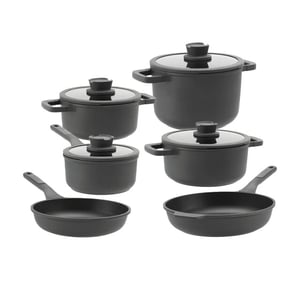 BergHOFF Pannenset leo stone 10 delig downdraft met gratis essentials serveertang 34cm