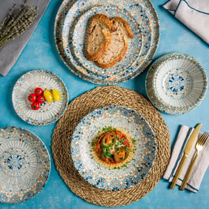 Bonna Dessertbord luca mosaic porselein 17 cm set van 6