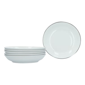 Luzzo ® serviesset 6 persoons 18 delig porselein met zwarte rand