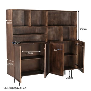 Livingfurn kabinetkast elan 180cm mangohout / gecoat staal