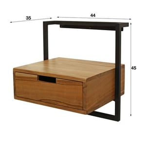 Hoyz Hoyz hangend nachtkastje 1 lade air solid -