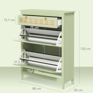 4goodz Homcom schoenenkast voor 12 paar schoenen, met 1 uitschuifbare lade, 2