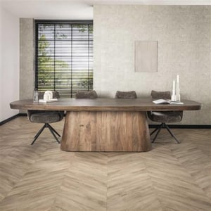 Hoyz eetkamertafel 300 arcadia oval massief acacia drift brown