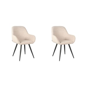 Label51 eetkamerstoel fender naturel boucle 59x57x87 cm set van 2