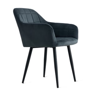 Multifurn 2x eetkamerstoel praia fluweel zwart