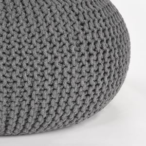 Label51 Poef knitted donker katoen l