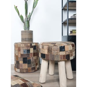 Veer Carpets Poef royal labels rond