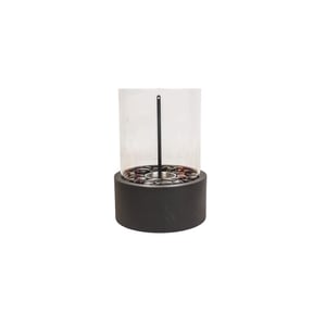 House Vitamin Table burner round metal/glass black 21x21x28 cm