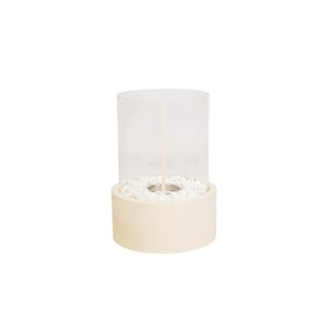 House Vitamin Table burner round metal/glass sand 21x21x28cm