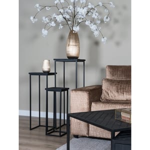 Home67 Plantentafels sam vierkant set van 3 mangohout