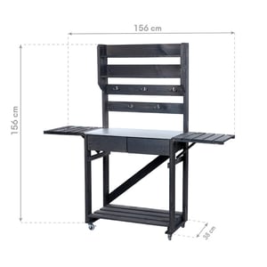 Westmann Houten plantentafel 157x38x156 cm antraciet