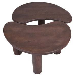 Home67 Salontafel lina espresso mangohout set van 2