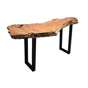 Livingfurn wandtafel lifestyle akar teakhout / gecoat staal