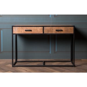 Livingfurn wandtafel sturdy 120x80x35 cm mangohout / gecoat staal