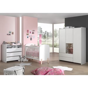 Lucevi kiddy babybed + commode 3 laden + 3 deurs kleerkast - 60x120 cm