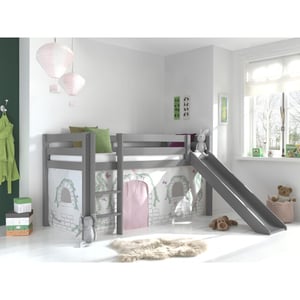 Lucevi pino halfhoogslaper h115cm met glijbaan 90 x 200 cm birdy