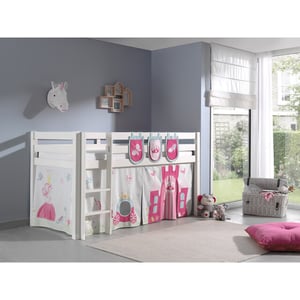 Lucevi pino halfhoogslaper h115cm met ladder 90 x 200 cm princess
