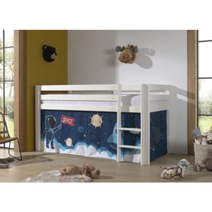 Lucevi pino halfhoogslaper h115cm met ladder 90 x 200 cm space shuttle
