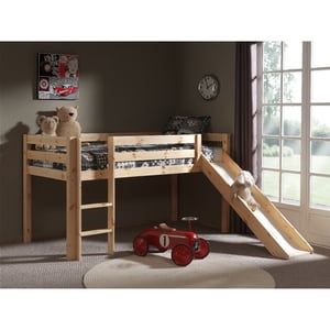Lucevi pino halfhoogslaper met glijbaan 90x200cm - h115cm