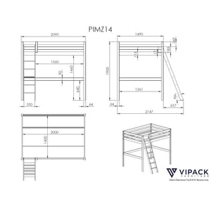 Lucevi pino hoogslaper 140x200 cm -