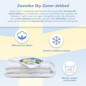 Swedish Sky Zomer dekbed + 1 hoofdkussen eenpersoons dekbed set 140x220 cm