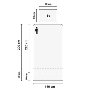 DoubleDry Dekbedovertrek 100% percal katoen eenpersoons 140x200/220 cm + 1