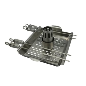4cookz ® 3-in-1 rvs bbq groenterooster/kiprooster chicken on beercan