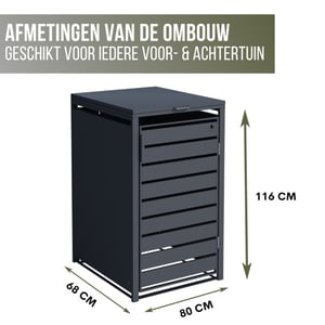 4gardenz ® kliko containerombouw 1 afvalbak weerbestendig antraciet