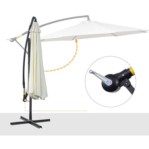 4goodz Outsunny zweefparasol 300 cm rond creme