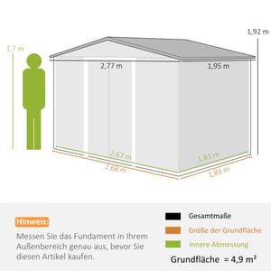 4goodz Outsunny tuinhuis gereedschapsschuur met bodemframe -