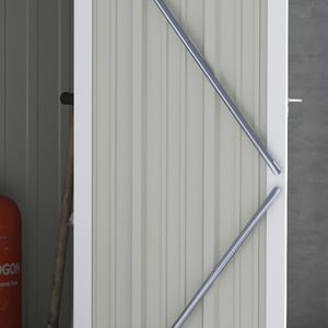 4goodz Outsunny stalen tuinkast balkonkast 84x142x189 cm grijs